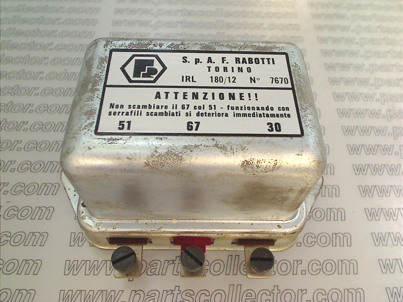 RABOTTI G.R. 7670 Electrical system code 10258 compatible with: FIAT 1100, FIAT 500, FIAT 600, MAGNETI MARELLI MAGNETI MARELLI